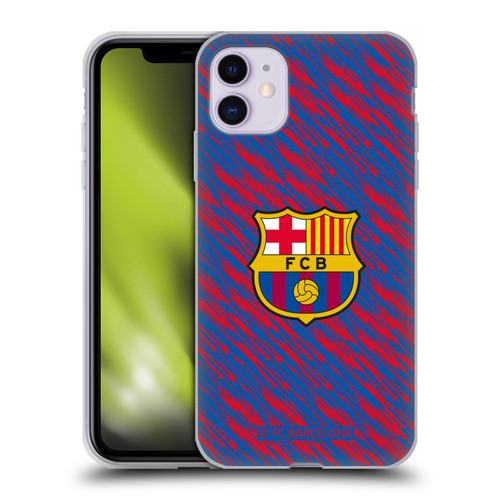 FC Barcelona Crest Patterns Glitch Soft Gel Case for Apple iPhone 11