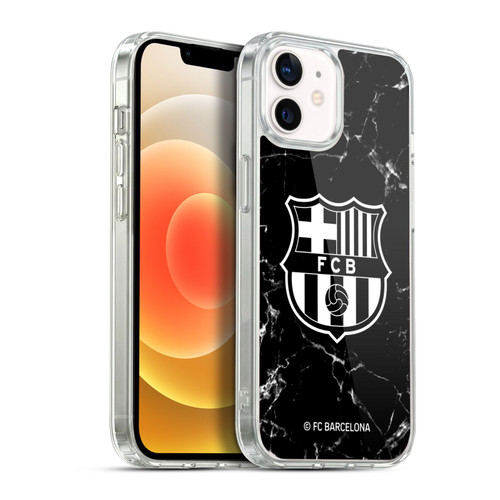 FC Barcelona Crest Patterns Black Marble Soft Gel Case for Apple iPhone 12 / iPhone 12 Pro & MagSafe
