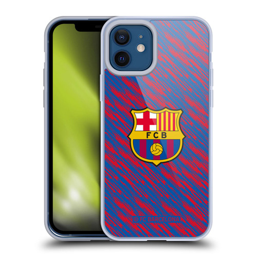 FC Barcelona Crest Patterns Glitch Soft Gel Case for Apple iPhone 12 / iPhone 12 Pro