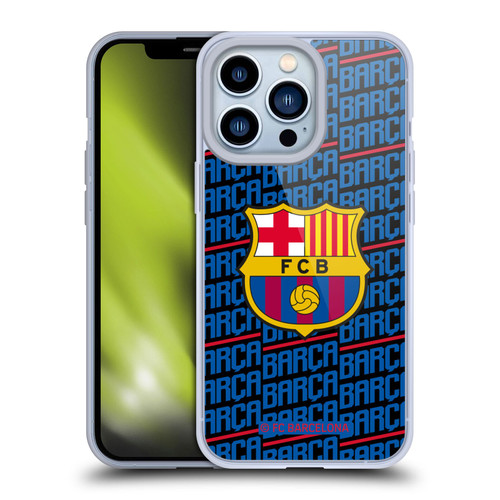 FC Barcelona Crest Patterns Barca Soft Gel Case for Apple iPhone 13 Pro