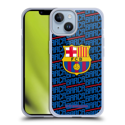 FC Barcelona Crest Patterns Barca Soft Gel Case for Apple iPhone 14