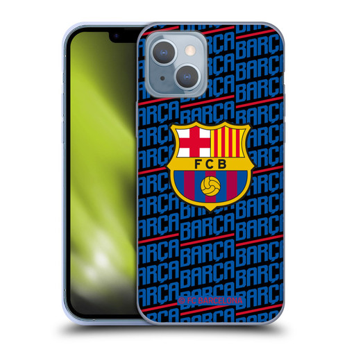 FC Barcelona Crest Patterns Barca Soft Gel Case for Apple iPhone 14
