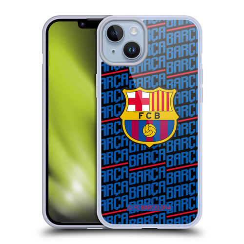 FC Barcelona Crest Patterns Barca Soft Gel Case for Apple iPhone 14 Plus