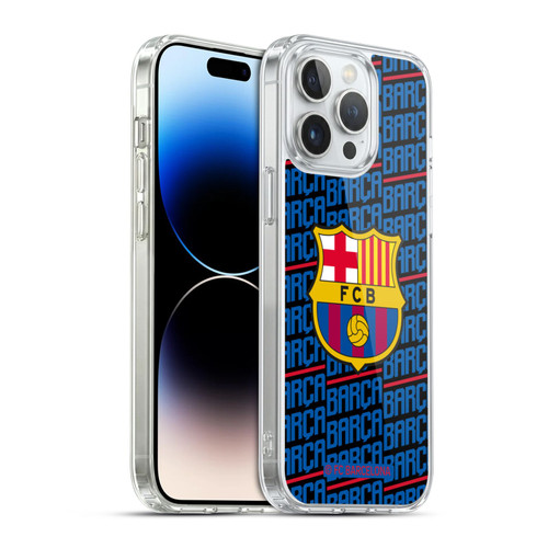 FC Barcelona Crest Patterns Barca Soft Gel Case for Apple iPhone 14 Pro Max & MagSafe