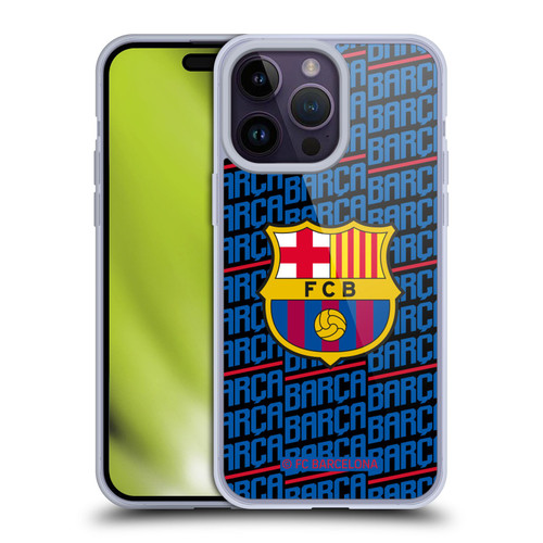 FC Barcelona Crest Patterns Barca Soft Gel Case for Apple iPhone 14 Pro Max