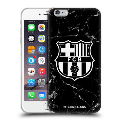 FC Barcelona Crest Patterns Black Marble Soft Gel Case for Apple iPhone 6 Plus / iPhone 6s Plus