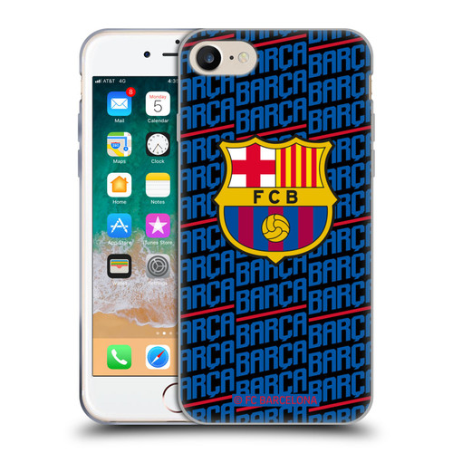 FC Barcelona Crest Patterns Barca Soft Gel Case for Apple iPhone 7 / 8 / SE 2020 & 2022