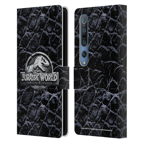 Jurassic World Fallen Kingdom Logo Dinosaur Scale Leather Book Wallet Case Cover For Xiaomi Mi 10 5G / Mi 10 Pro 5G