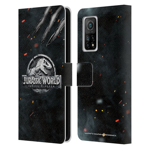 Jurassic World Fallen Kingdom Logo Dinosaur Claw Leather Book Wallet Case Cover For Xiaomi Mi 10T 5G