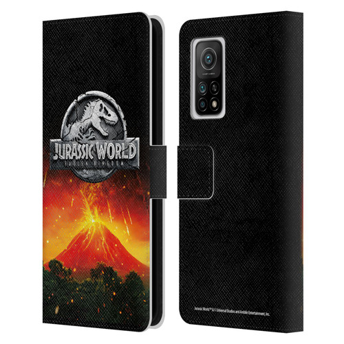 Jurassic World Fallen Kingdom Logo Volcano Eruption Leather Book Wallet Case Cover For Xiaomi Mi 10T 5G