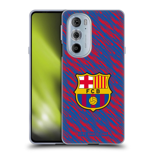 FC Barcelona Crest Patterns Glitch Soft Gel Case for Motorola Edge X30