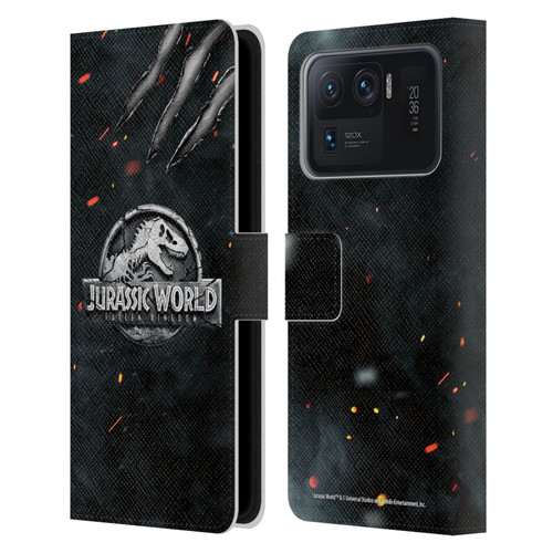 Jurassic World Fallen Kingdom Logo Dinosaur Claw Leather Book Wallet Case Cover For Xiaomi Mi 11 Ultra
