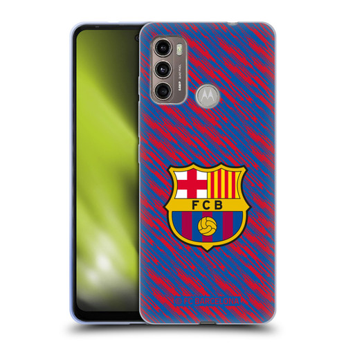 FC Barcelona Crest Patterns Glitch Soft Gel Case for Motorola Moto G60 / Moto G40 Fusion