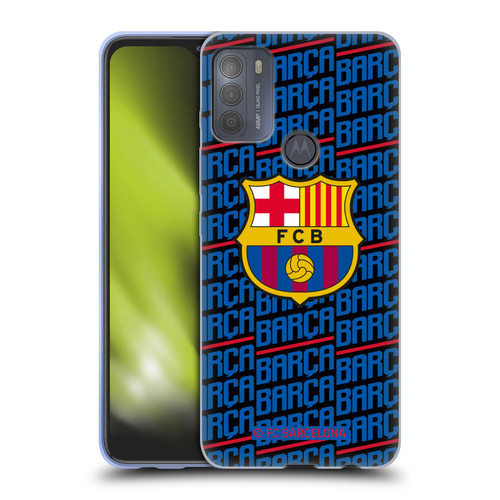FC Barcelona Crest Patterns Barca Soft Gel Case for Motorola Moto G50