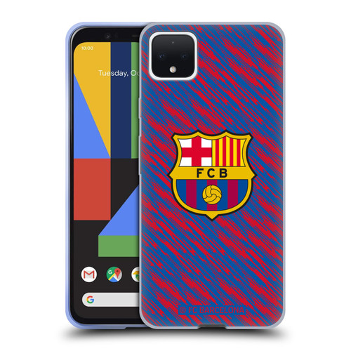 FC Barcelona Crest Patterns Glitch Soft Gel Case for Google Pixel 4 XL