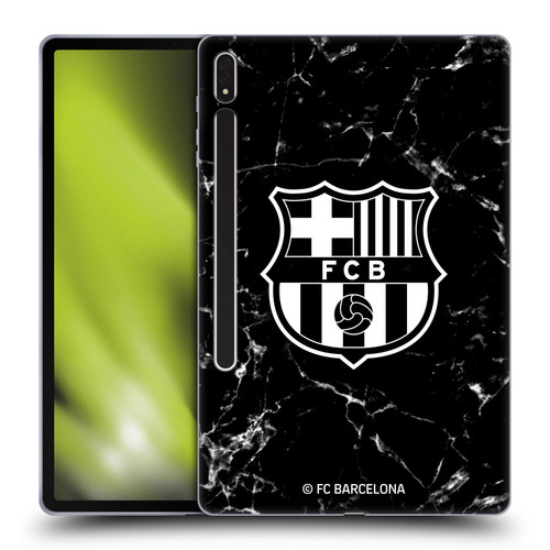 FC Barcelona Crest Patterns Black Marble Soft Gel Case for Samsung Galaxy Tab S8 Plus