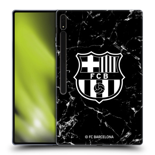 FC Barcelona Crest Patterns Black Marble Soft Gel Case for Samsung Galaxy Tab S8 Ultra
