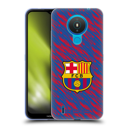 FC Barcelona Crest Patterns Glitch Soft Gel Case for Nokia 1.4