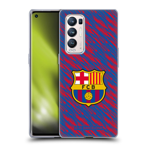 FC Barcelona Crest Patterns Glitch Soft Gel Case for OPPO Find X3 Neo / Reno5 Pro+ 5G