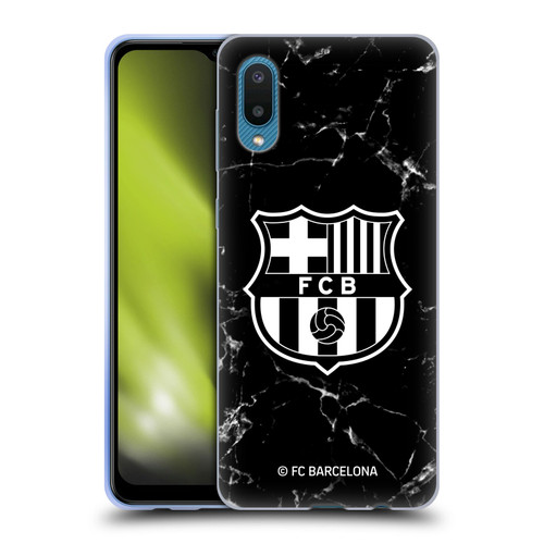 FC Barcelona Crest Patterns Black Marble Soft Gel Case for Samsung Galaxy A02/M02 (2021)
