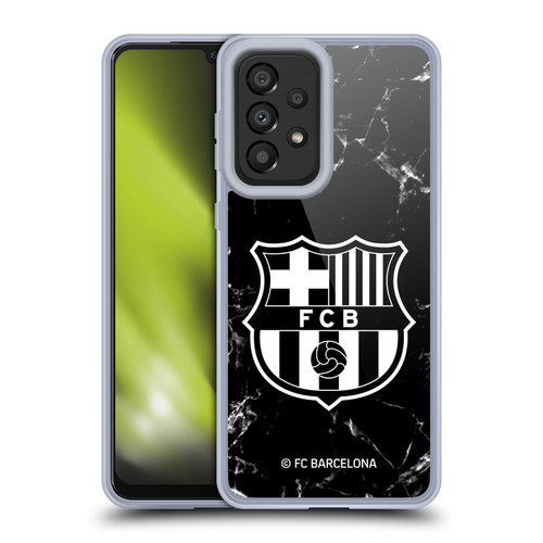 FC Barcelona Crest Patterns Black Marble Soft Gel Case for Samsung Galaxy A33 5G (2022)