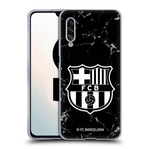 FC Barcelona Crest Patterns Black Marble Soft Gel Case for Samsung Galaxy A90 5G (2019)