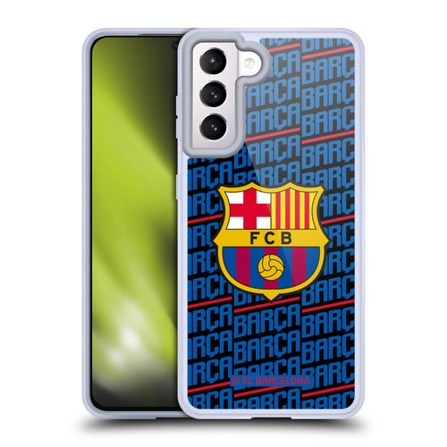 FC Barcelona Crest Patterns Barca Soft Gel Case for Samsung Galaxy S21 5G