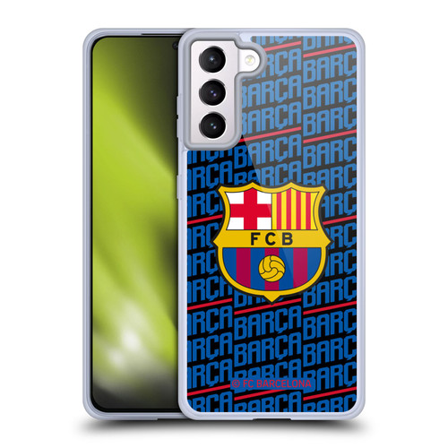 FC Barcelona Crest Patterns Barca Soft Gel Case for Samsung Galaxy S21+ 5G & MagSafe