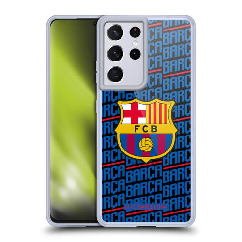 FC Barcelona Crest Patterns Barca Soft Gel Case for Samsung Galaxy S21 Ultra 5G