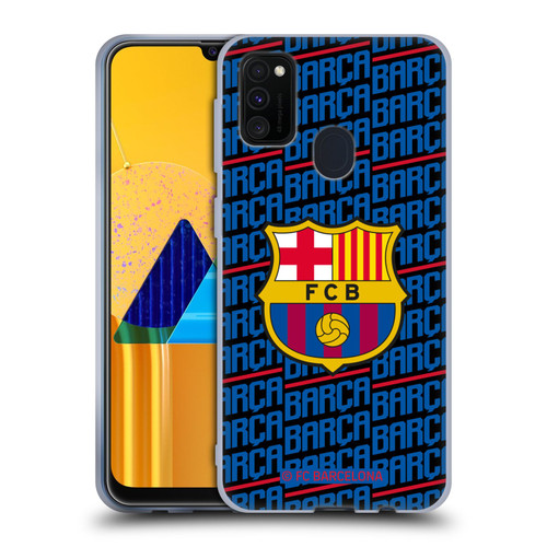 FC Barcelona Crest Patterns Barca Soft Gel Case for Samsung Galaxy M30s (2019)/M21 (2020)