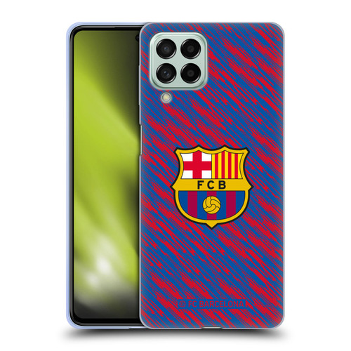 FC Barcelona Crest Patterns Glitch Soft Gel Case for Samsung Galaxy M53 (2022)