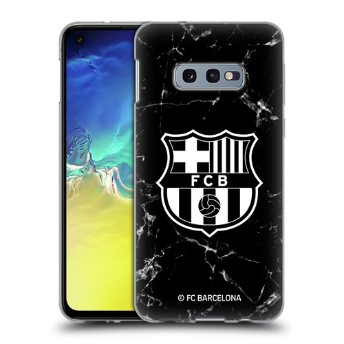 FC Barcelona Crest Patterns Black Marble Soft Gel Case for Samsung Galaxy S10e