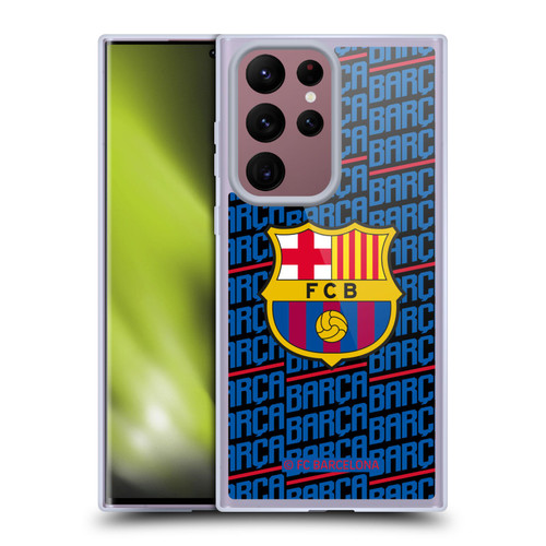 FC Barcelona Crest Patterns Barca Soft Gel Case for Samsung Galaxy S22 Ultra 5G