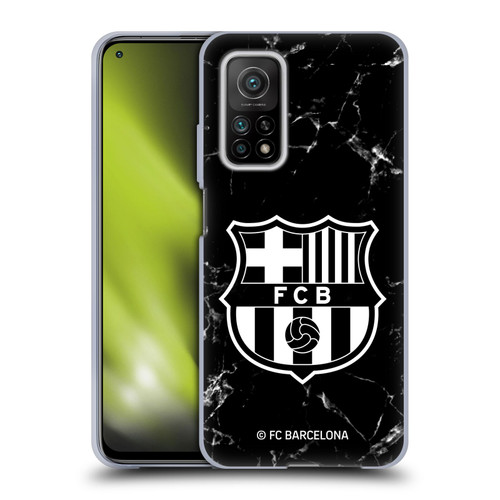 FC Barcelona Crest Patterns Black Marble Soft Gel Case for Xiaomi Mi 10T 5G