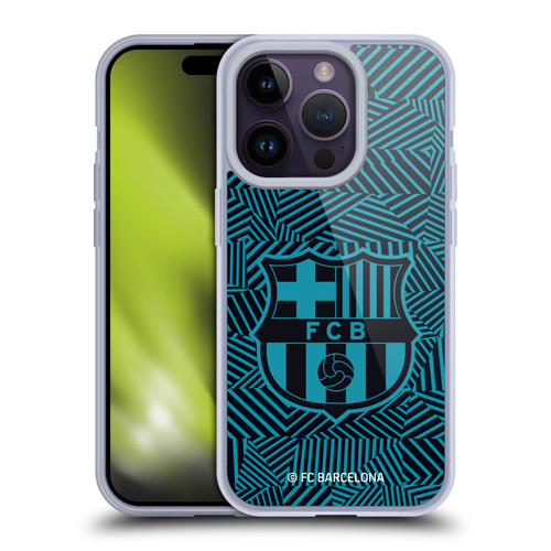 FC Barcelona Crest Black Soft Gel Case for Apple iPhone 14 Pro