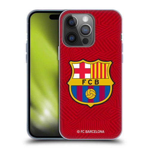 FC Barcelona Crest Red Soft Gel Case for Apple iPhone 14 Pro