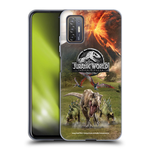 Jurassic World Fallen Kingdom Key Art Dinosaurs Escape Soft Gel Case for HTC Desire 21 Pro 5G