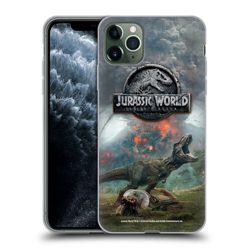 Jurassic World Fallen Kingdom Key Art T-Rex Volcano Soft Gel Case for Apple iPhone 11 Pro Max