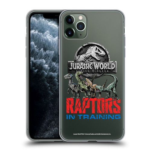 Jurassic World Fallen Kingdom Key Art Raptors In Training Soft Gel Case for Apple iPhone 11 Pro Max