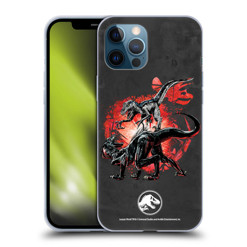 Jurassic World Fallen Kingdom Key Art Raptors Battle Soft Gel Case for Apple iPhone 12 Pro Max
