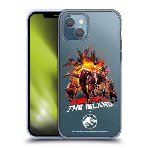 Jurassic World Fallen Kingdom Key Art Dinosaurs Escape Island Soft Gel Case for Apple iPhone 13