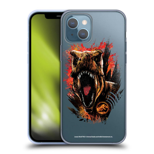 Jurassic World Fallen Kingdom Key Art T-Rex Art Soft Gel Case for Apple iPhone 13