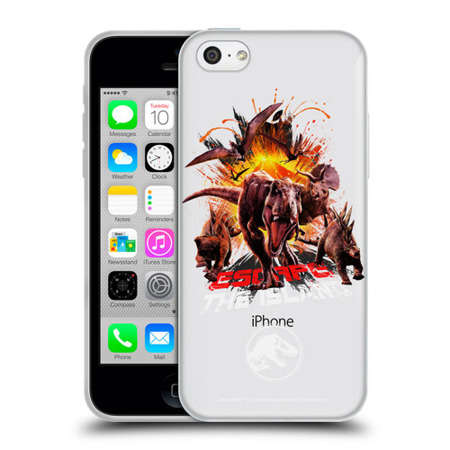 Jurassic World Fallen Kingdom Key Art Dinosaurs Escape Island Soft Gel Case for Apple iPhone 5c