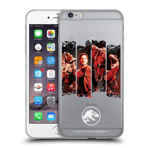 Jurassic World Fallen Kingdom Key Art Character Frame Soft Gel Case for Apple iPhone 6 Plus / iPhone 6s Plus