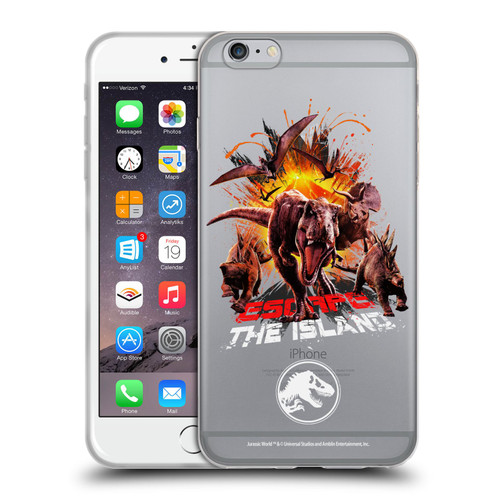 Jurassic World Fallen Kingdom Key Art Dinosaurs Escape Island Soft Gel Case for Apple iPhone 6 Plus / iPhone 6s Plus