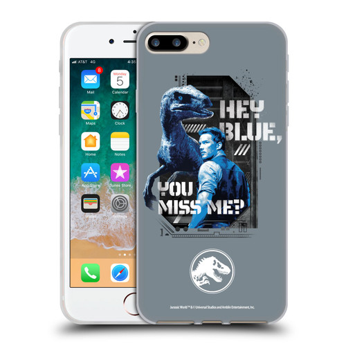 Jurassic World Fallen Kingdom Key Art Hey Blue & Owen Soft Gel Case for Apple iPhone 7 Plus / iPhone 8 Plus
