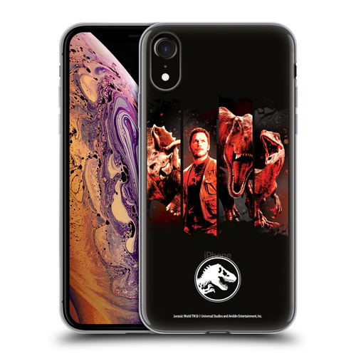Jurassic World Fallen Kingdom Key Art Character Frame Soft Gel Case for Apple iPhone XR