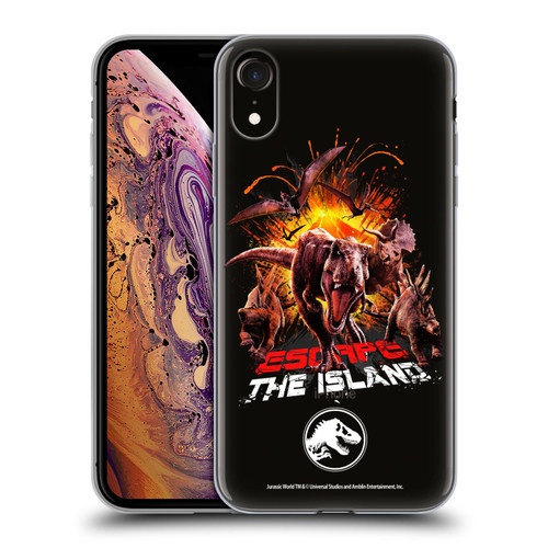 Jurassic World Fallen Kingdom Key Art Dinosaurs Escape Island Soft Gel Case for Apple iPhone XR