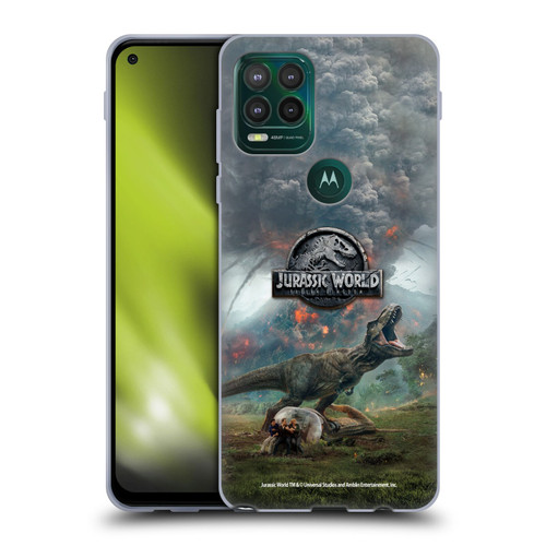 Jurassic World Fallen Kingdom Key Art T-Rex Volcano Soft Gel Case for Motorola Moto G Stylus 5G 2021