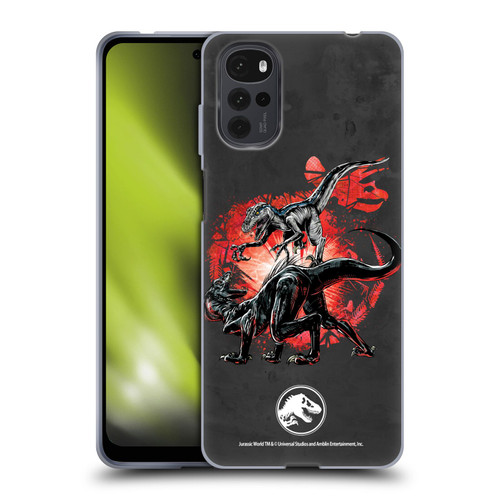 Jurassic World Fallen Kingdom Key Art Raptors Battle Soft Gel Case for Motorola Moto G22